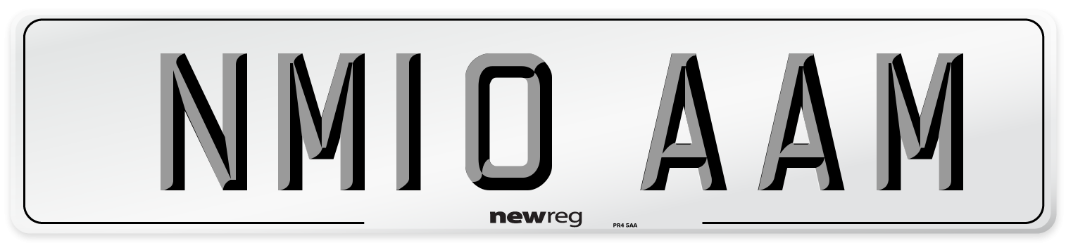 NM10 AAM Number Plate from New Reg